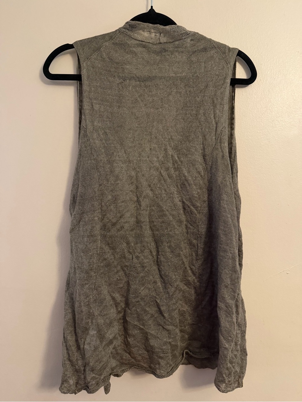 Eileen Fisher Brown Sleeveless Open-Front Knit Tunic Vest - Picture 2 of 4